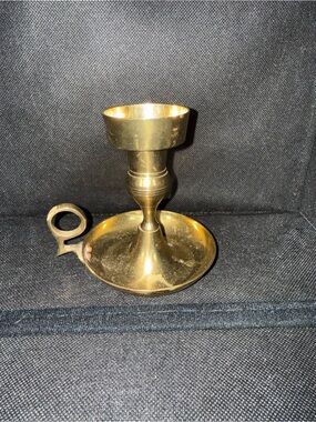 Brass Chamberstick Candlestick Holder taper finger loop OSK